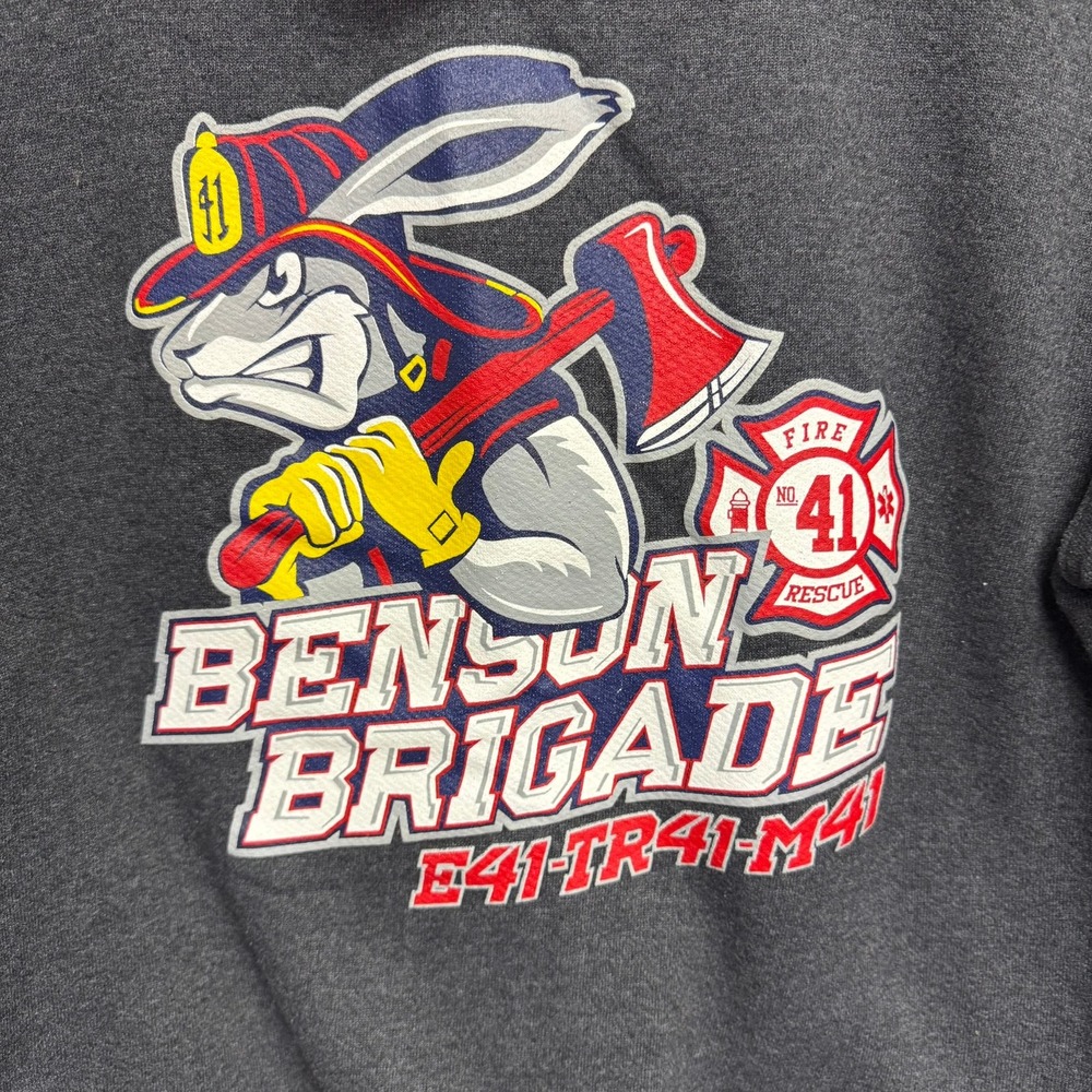 Benson Brigade Fire Rescue Graphic Hoodie Sweatshirt Oversized‎ B.H. Medium